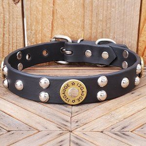 Black Vegan Leather Dog Collar